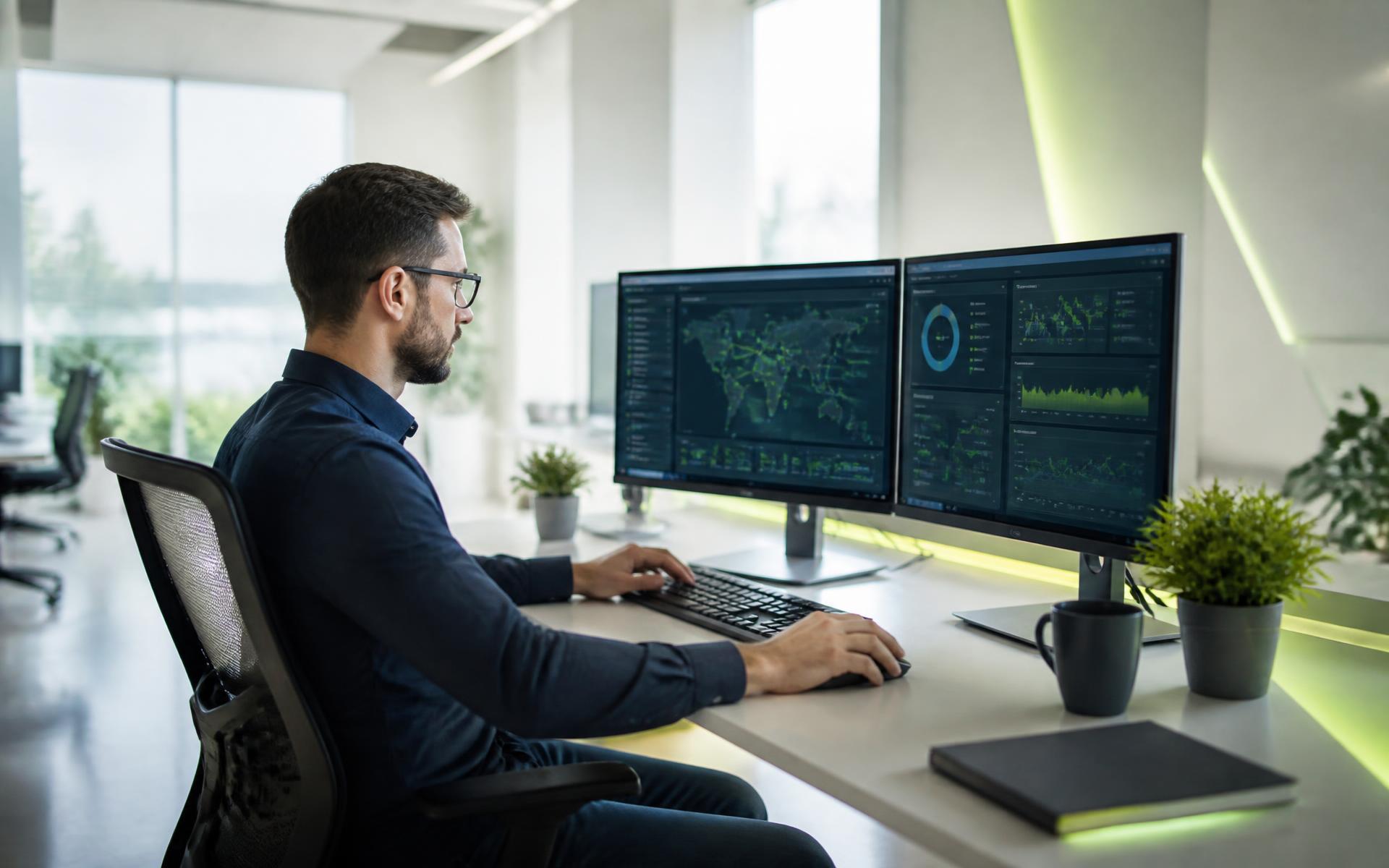 Especialista da SOMA Tecnologia monitorando a infraestrutura de TI de empresas em Recife